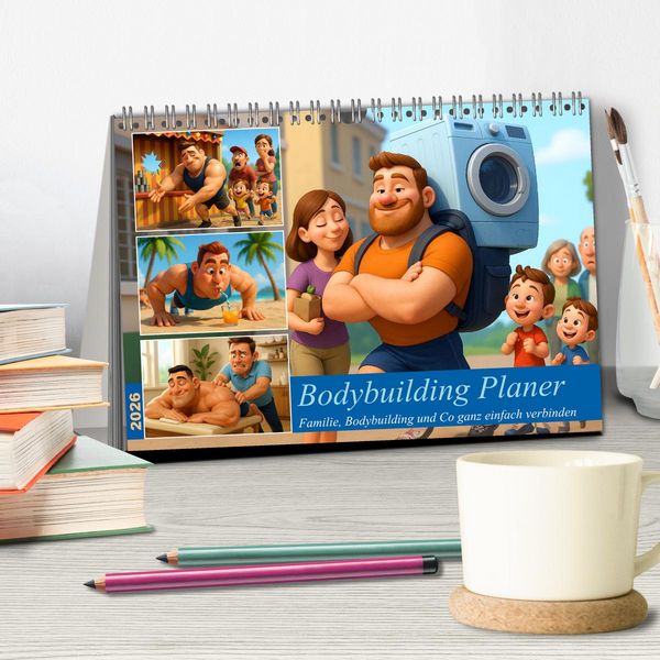 Produktbild: Bodybuilding Planer (Tischkalender 2026 DIN A5 quer), CALVENDO Monatskalender