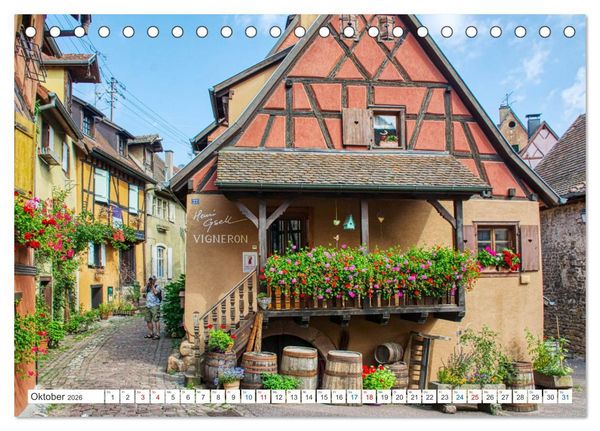 Produktbild: Eguisheim - Eines der sch&ouml;nsten D&ouml;rfer Frankreichs (Tischkalender 2026 DIN A5 quer), CALVENDO Monatskalender