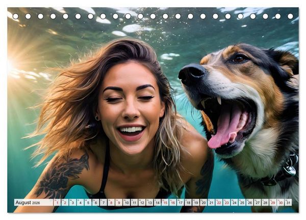 Produktbild: Bellen in den Wellen - Badespa&szlig; mit Hund (Tischkalender 2026 DIN A5 quer), CALVENDO Monatskalender