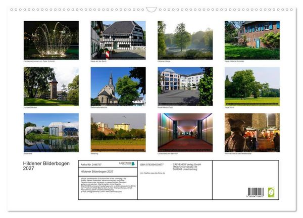 Produktbild: Hildener Bilderbogen 2027 (Wandkalender 2027 DIN A2 quer), CALVENDO Monatskalender