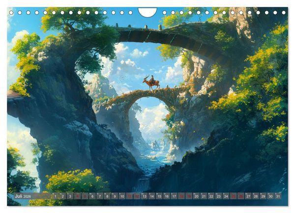 Produktbild: Spaziergang durch Anime Welten (Wandkalender 2026 DIN A4 quer), CALVENDO Monatskalender