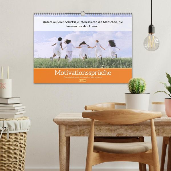 Produktbild: Motivationsspr&uuml;che Freundschaft (Wandkalender 2026 DIN A3 quer), CALVENDO Monatskalender