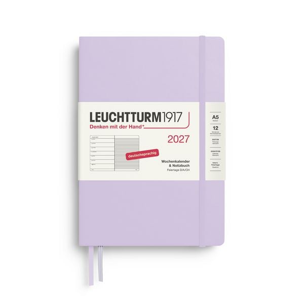 Produktbild: Wochenkalender & Notizbuch Medium (A5) 2027, Lilac, Deutsch