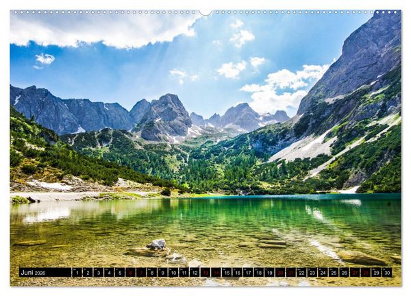 Produktbild: Wundersch&ouml;ne Zugspitzarena (hochwertiger Premium Wandkalender 2026 DIN A2 quer), Kunstdruck in Hochglanz