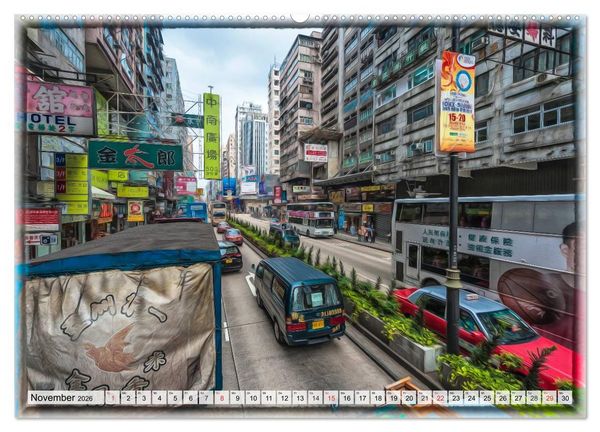 Produktbild: Hongkong, die pulsierende Metropole (hochwertiger Premium Wandkalender 2026 DIN A2 quer), Kunstdruck in Hochglanz