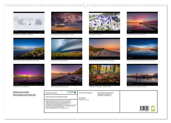 Produktbild: Naturwunder Norddeutschlands (Wandkalender 2026 DIN A2 quer), CALVENDO Monatskalender