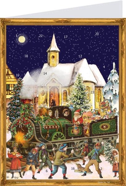 Produktbild: Postkarten-Adventskalender "Zug"