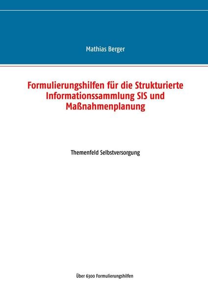Produktbild: Formulierungshilfen f&uuml;r die Strukturierte Informationssammlung SIS und Ma&szlig;nahmenplanung