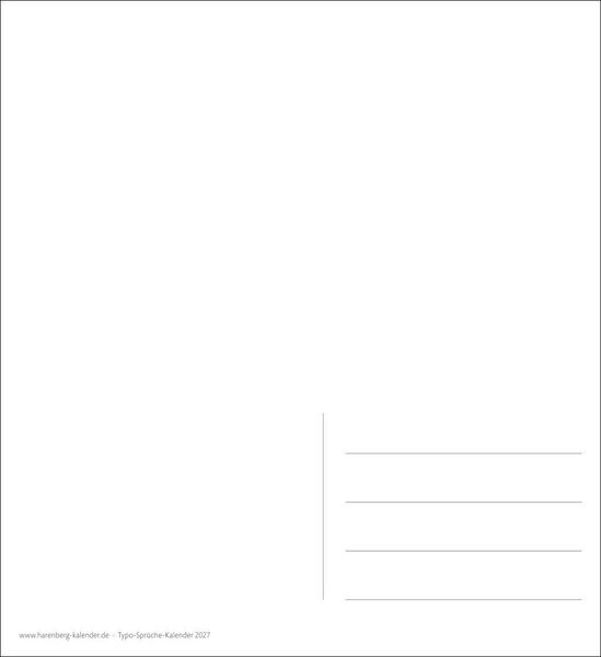 Produktbild: Typo-Spr&uuml;che-Kalender Postkartenkalender 2027 - Wochenkalender mit 53 Postkarten