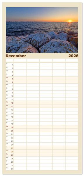Produktbild: Familienplaner 2026 - Malm&ouml; in Schweden mit 5 Spalten (Wandkalender, 21 x 45 cm) CALVENDO