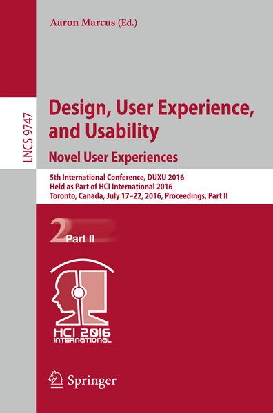 Produktbild: Design, User Experience, and Usability: Novel User Experiences