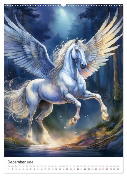 Produktbild: Fantastic horses from myths and legends (High Quality Premium Wall Calendar 2026 DIN A2 portrait),CALVENDO 12 Month Wall Calendar