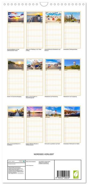 Produktbild: Familienplaner 2026 - NORDSEE-VERLIEBT mit 5 Spalten (Wandkalender, 21 x 45 cm) CALVENDO