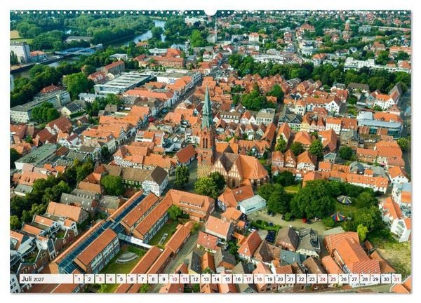 Produktbild: Ein Blick auf Nienburg an der Weser in Farbe (hochwertiger Premium Wandkalender 2027 DIN A2 quer), Kunstdruck in Hochglanz