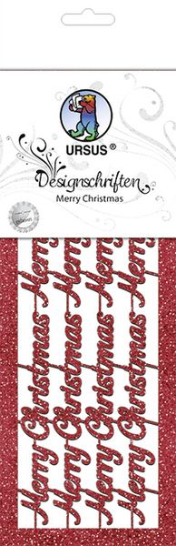 Produktbild: URSUS Designschriften "Merry Christmas", rubinrot