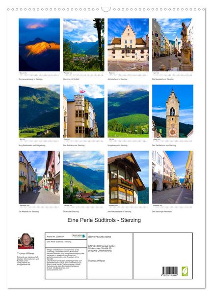 Produktbild: Eine Perle S&uuml;dtirols - Sterzing (Wandkalender 2026 DIN A2 hoch), CALVENDO Monatskalender