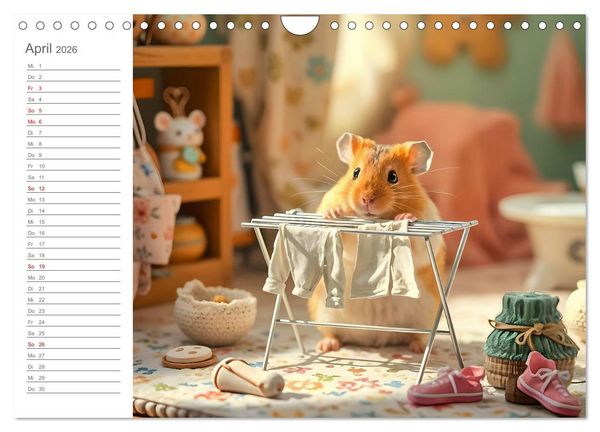 Produktbild: Hamsti Haushalt - Ordnung mit Pfiff und Flausch (Wandkalender 2026 DIN A4 quer), CALVENDO Monatskalender