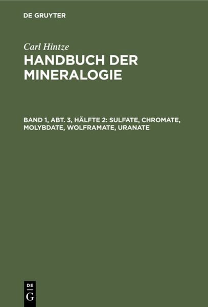 Produktbild: Sulfate, Chromate, Molybdate, Wolframate, Uranate