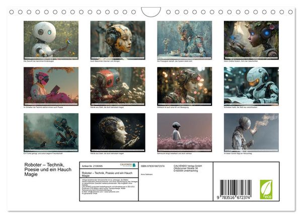 Produktbild: Roboter &ndash; Technik, Poesie und ein Hauch Magie (Wandkalender 2026 DIN A4 quer), CALVENDO Monatskalender