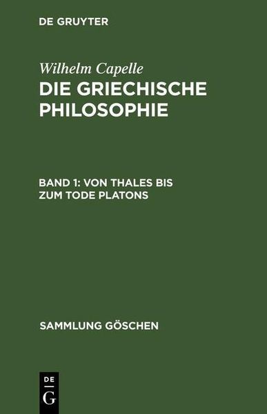 Produktbild: Von Thales bis zum Tode Platons