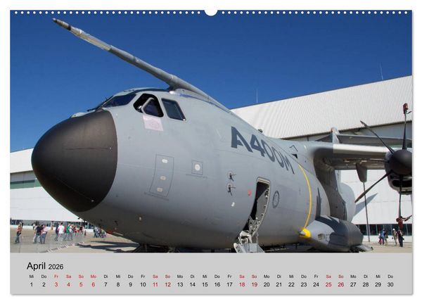 Produktbild: Transportflugzeug Airbus A400M Atlas (hochwertiger Premium Wandkalender 2026 DIN A2 quer), Kunstdruck in Hochglanz