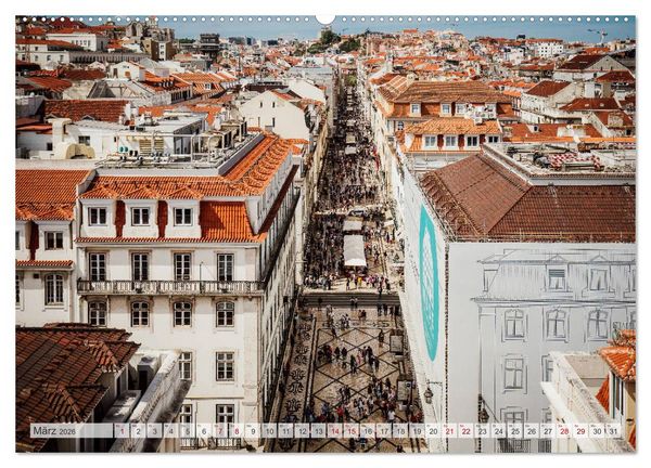 Produktbild: Lissabon Stadtansichten (hochwertiger Premium Wandkalender 2026 DIN A2 quer), Kunstdruck in Hochglanz