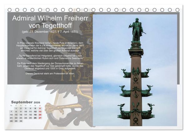 Produktbild: Auf den Spuren der Habsburger (Tischkalender 2026 DIN A5 quer), CALVENDO Monatskalender