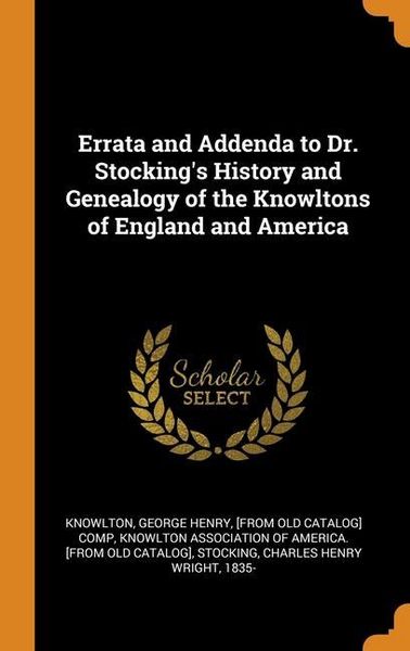 Produktbild: Errata & Addenda To Dr Stockin