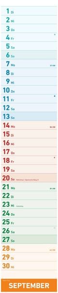 Produktbild: Megaplaner XXL 2026 - Streifen-Kalender 18x86 cm - mit Ferienterminen - viel Platz für Notizen - Wandplaner - Küchenkalender - Alpha Edition