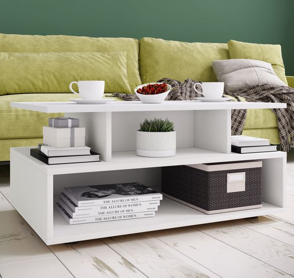 Produktbild: Holz Sofatisch Couchtisch Wohnzimmertisch Esila