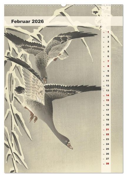 Produktbild: Ohara Koson - Gefiederte Sch&ouml;nheiten (Wandkalender 2026 DIN A2 hoch), CALVENDO Monatskalender