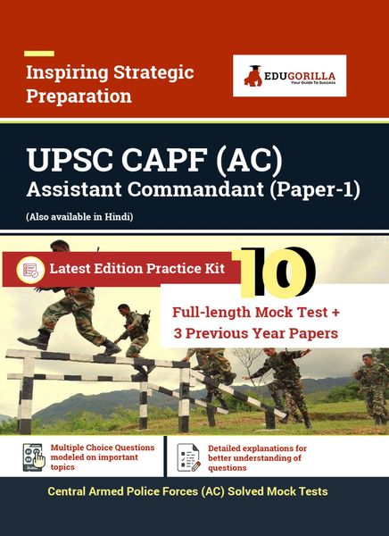 Produktbild: UPSC CAPF Assistant Commandant (AC) (Paper-1) Exam | 1600+ Solved Questions By EduGorilla Prep Experts