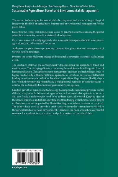 Produktbild: Sustainable Agriculture, Forest and Environmental Management