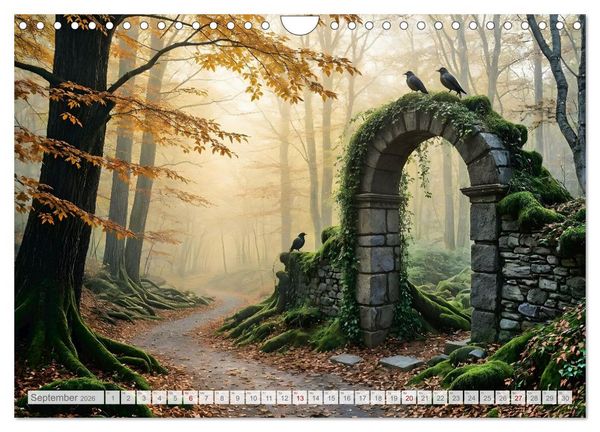 Produktbild: Fl&uuml;stern der Verg&auml;nglichkeit - Gothic Dark Nature Landschaften (Wandkalender 2026 DIN A4 quer), CALVENDO Monatskalender