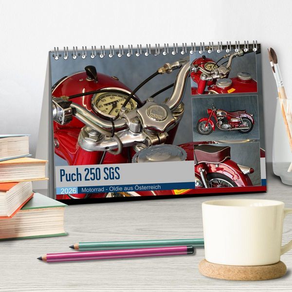 Produktbild: Puch 250 SGS Motorrad - Oldie aus &Ouml;sterreich (Tischkalender 2026 DIN A5 quer), CALVENDO Monatskalender
