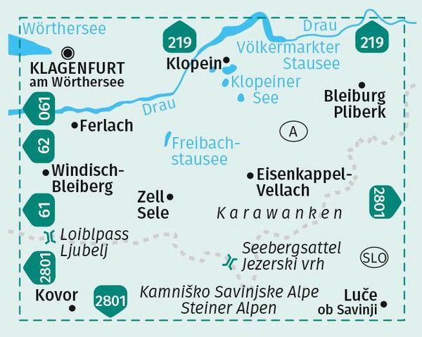 Produktbild: KOMPASS Wanderkarte 65 Klopeiner See, Karawanken Ost, Steiner Alpen 1:50.000