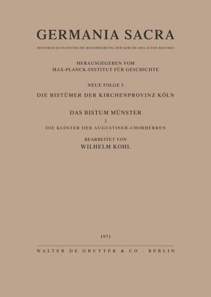 Produktbild: Die Bist&uuml;mer der Kirchenprovinz K&ouml;ln. Das Bistum M&uuml;nster II. Die Kl&ouml;ster der Augustiner-Chorherren