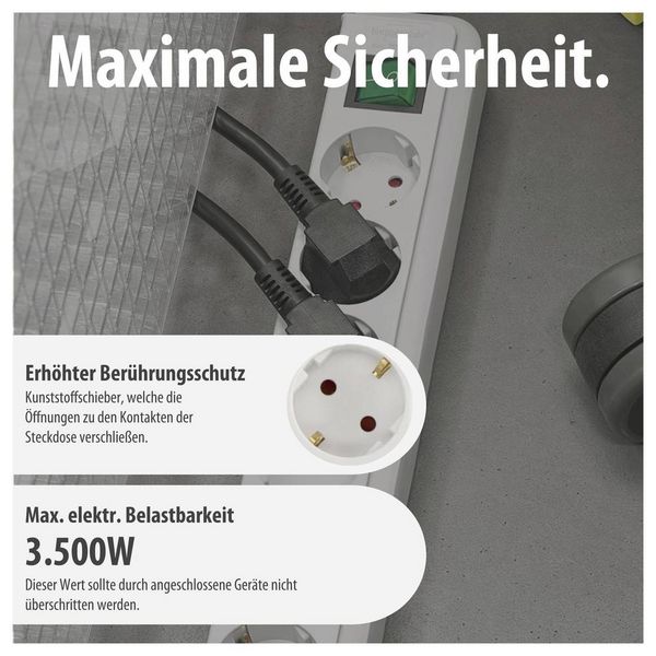 Produktbild: Brennenstuhl 1159320018 Steckdosenleiste mit Schalter 8fach Wei&szlig; Schutzkontakt 1St.