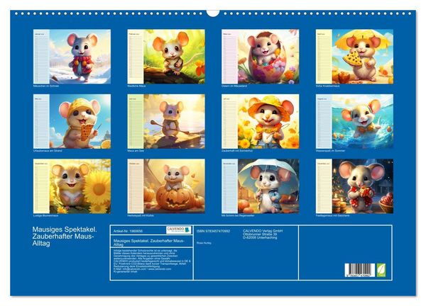 Produktbild: Mausiges Spektakel. Zauberhafter Maus-Alltag (Wandkalender 2026 DIN A2 quer), CALVENDO Monatskalender