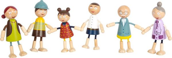 Produktbild: Biegepuppen-Familie aus Holz