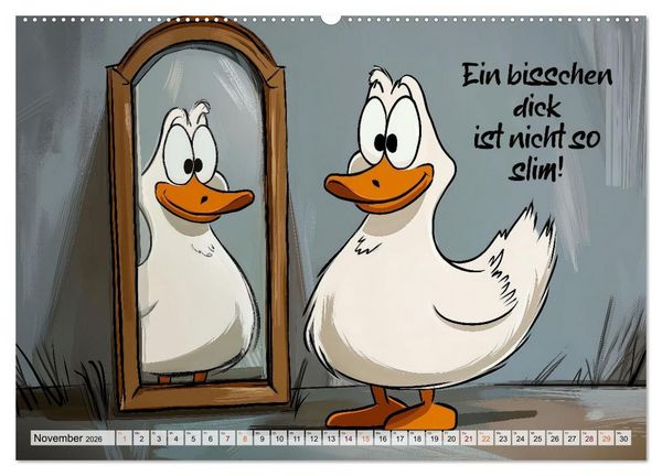 Produktbild: Gans coole Spr&uuml;che (hochwertiger Premium Wandkalender 2026 DIN A2 quer), Kunstdruck in Hochglanz