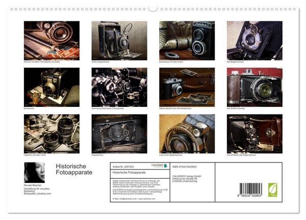 Produktbild: Historische Fotoapparate (hochwertiger Premium Wandkalender 2026 DIN A2 quer), Kunstdruck in Hochglanz