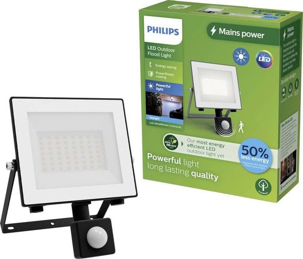 Produktbild: Philips LED Lois 929004643301 LED-Au&szlig;enstrahler mit Bewegungsmelder 14 W Leuchtfarben: Kaltwei&szlig;