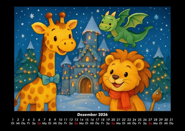 Produktbild: Nala & Buschi in m&auml;rchenhaften Welten 2026 Fotokalender DIN A3