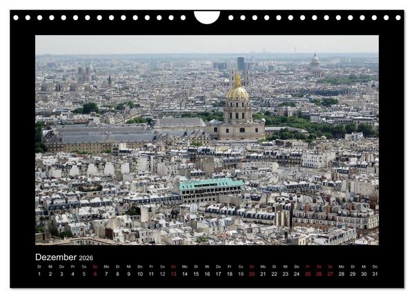 Produktbild: Paris von oben (Wandkalender 2026 DIN A4 quer), CALVENDO Monatskalender
