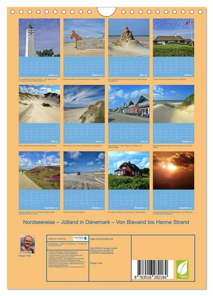 Produktbild: Nordseereise &ndash; J&uuml;tland in D&auml;nemark &ndash; Von Blavand bis Henne Strand (Wandkalender 2026 DIN A4 hoch), CALVENDO Monatskalender