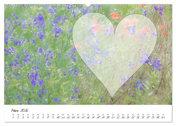 Produktbild: Blauer Bl&uuml;tentraum - Bastelkalender (Wandkalender 2026 DIN A2 quer), CALVENDO Monatskalender