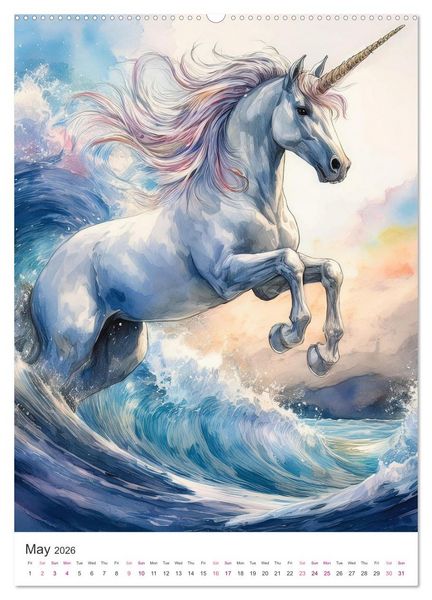 Produktbild: Fantastic horses from myths and legends (High Quality Premium Wall Calendar 2026 DIN A2 portrait),CALVENDO 12 Month Wall Calendar