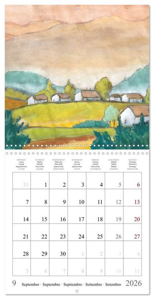 Produktbild: Painted landscapes dressed in seasonal colours (Wall Calendar 2026 12 &times; 12 Inch) CALVENDO 12 Month Wall Calendar