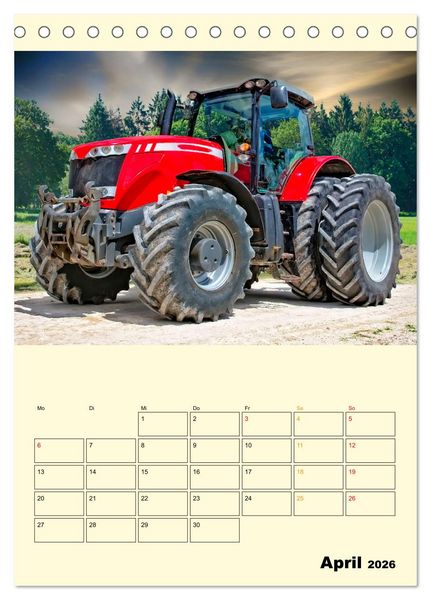 Produktbild: Traktor Giganten (Tischkalender 2026 DIN A5 hoch), CALVENDO Monatskalender